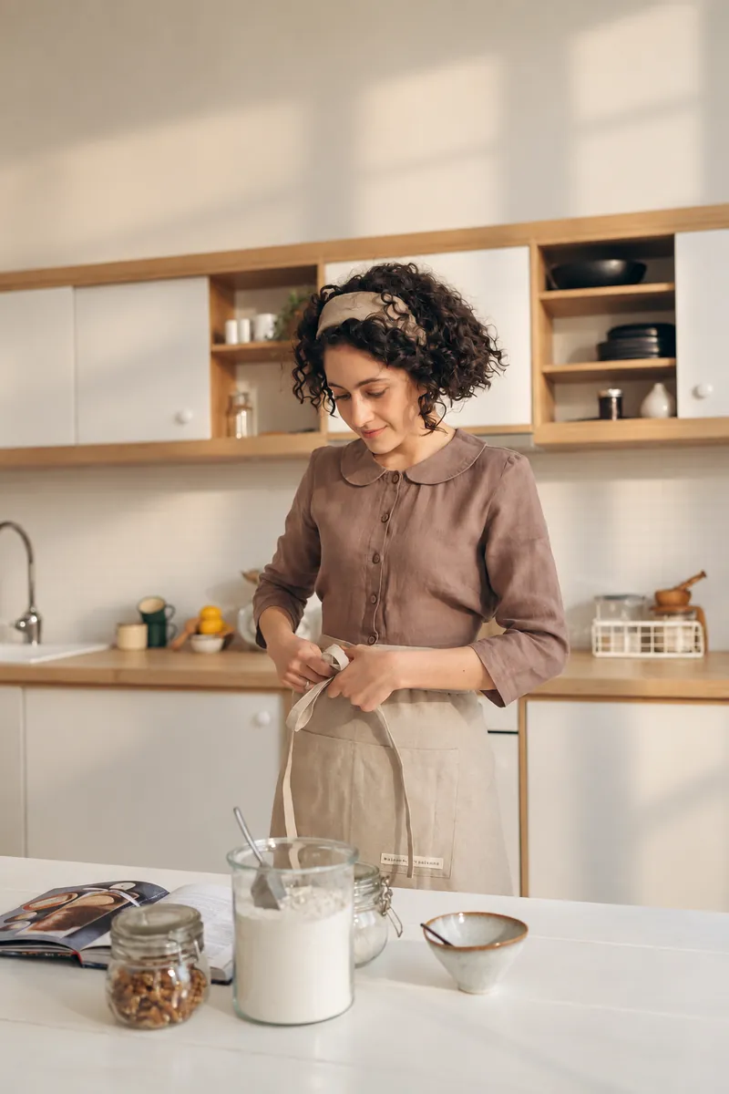 The same kitchen in soft morning light